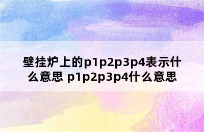 壁挂炉上的p1p2p3p4表示什么意思 p1p2p3p4什么意思